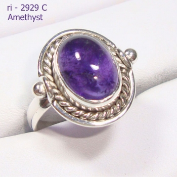 Purple amethyst 925 sterling silver ring